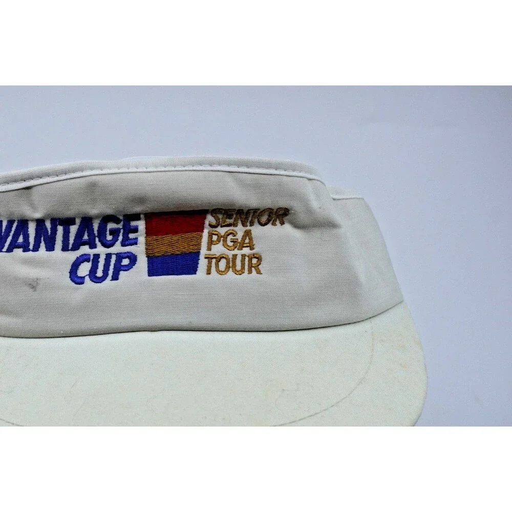 Vintage Vantage Cup Senior PGA Tour Visor Golf Made In The USA Adver-Tags
